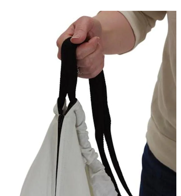 White Hanging Laundry Bag with Black Trim (Set of 2)