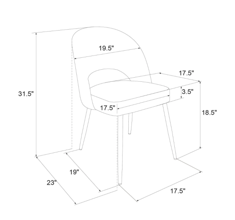 Alexi Black Velvet Upholstered Dining Chair