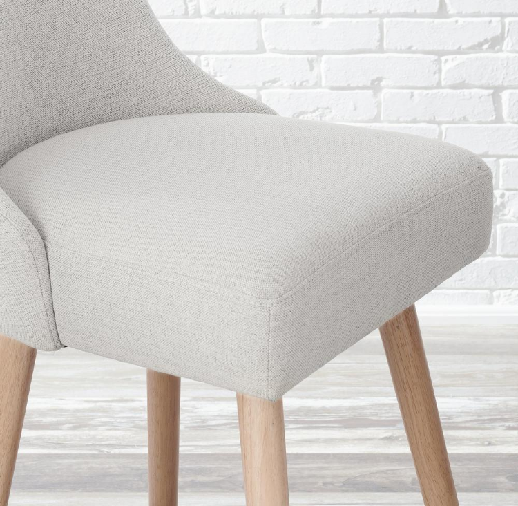 Benfield Natural Finish Upholstered Bar Stool with Back and Biscuit Beige Seat (Set of 2) (19.68 in. W x 41.73 in. H) VB368