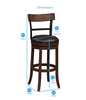 Taranto 30 in. Washed Brown Swivel Bar Stool VB367