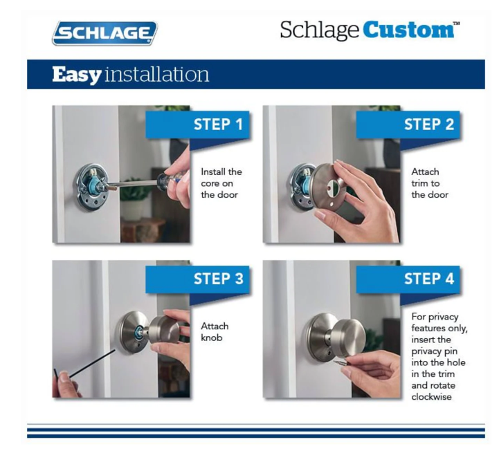 Schlage Custom Alexandria Non-Turning Two-Sided Dummy Door Knob Set with Camelot Trim