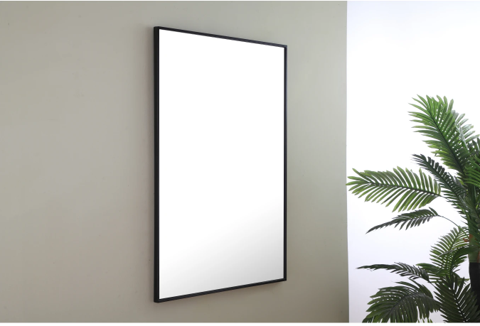 Elegant Lighting Eternity 28" x 42" Rectangular Beveled Metal Framed Bathroom Mirror