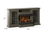 60 in. Media Mantel Fireplace in Omni-Sawblade Marks Brown with Panorama Fireplace