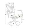 Black Metal Fashion Patio Outdoor Dining Swivel Chair with Beige Cushion (2-Pack)