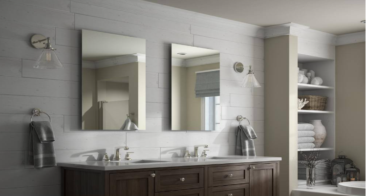 27 in. W x 41 in. H (L1) Frameless Rectangular Standard Glass Bathroom Vanity Mirror