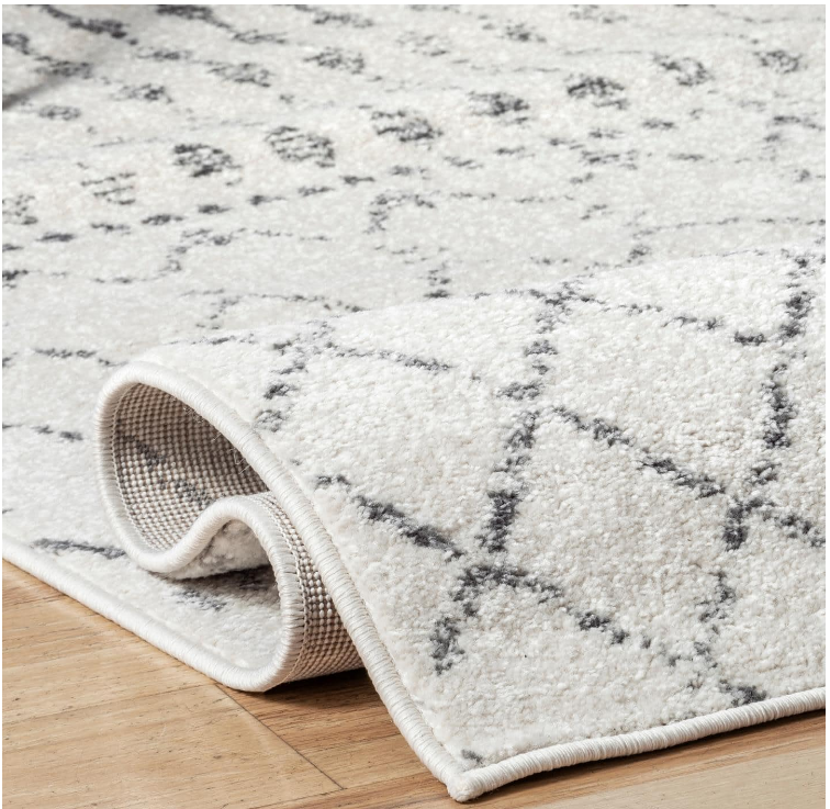 Blythe Modern Moroccan Trellis Gray 4 ft. x 6 ft. Area Rug KRUG241-P8
