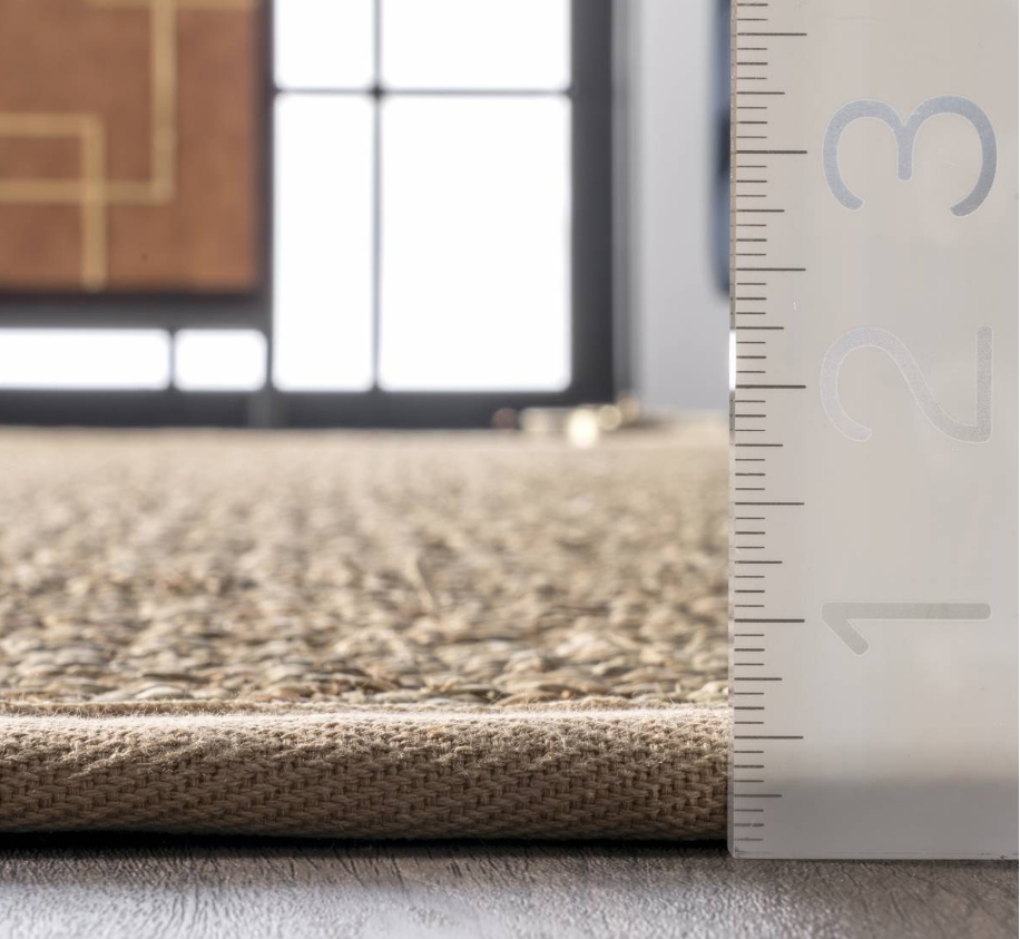 Beige Seagrass with Border 3' x 5' Area Rug