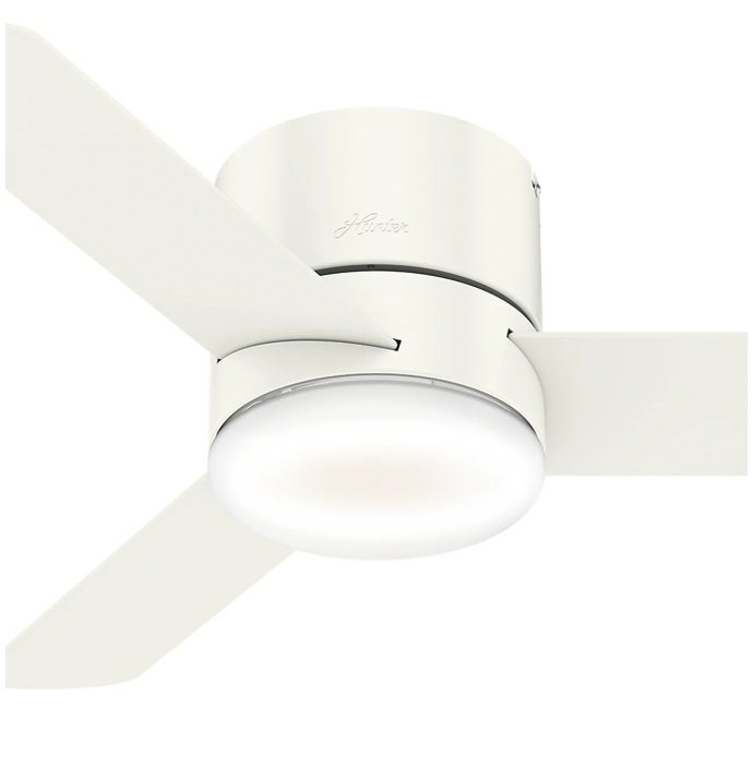 Hunter Minimus 44" Hugger Ceiling Fan - Remote Control and LED Light Kit Included