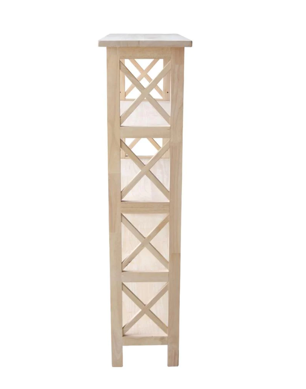 48 in. Unfinished Wood 4-shelf Etagere Bookcase with Adjustable Shelves VB377