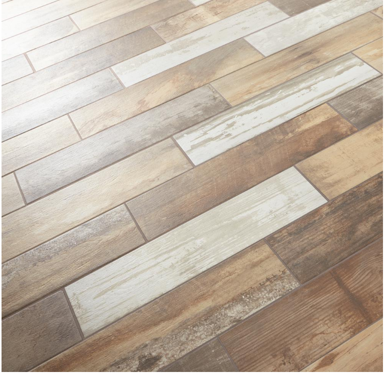 Montagna Wood Vintage Chic 6 in. x 24 in. Porcelain Floor and Wall Tile (14.53 sq. ft. / case) (1 case) KBO295