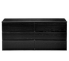 Naia 6-Drawer Double Dresser, Black Wood Grain (2 BOXES)