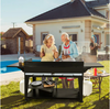 8-Burner Event Propane Gas Grill with 2 Folding Side Tables in Black