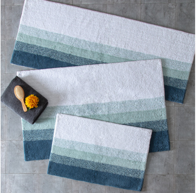 Avebury Cotton Bath Mat, Blue, 24x60 HB140
