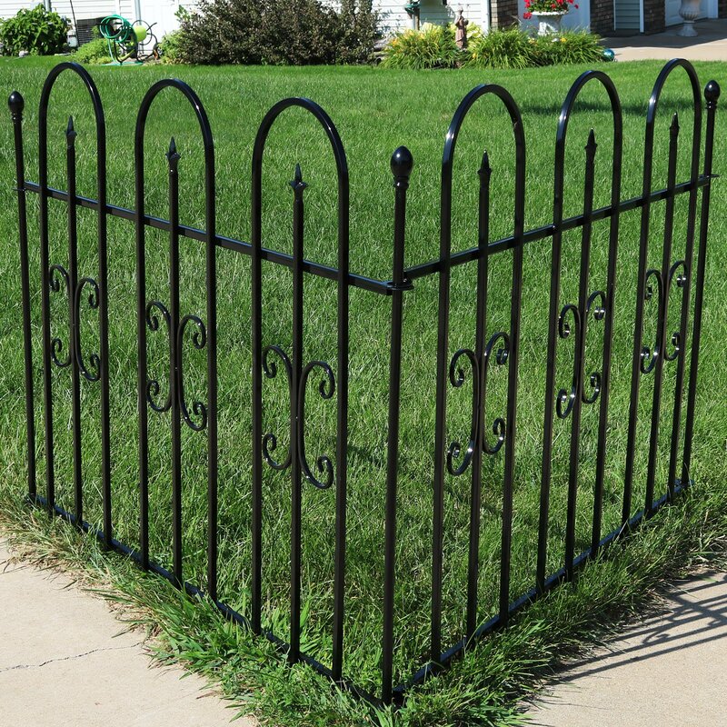 3 ft. H x 8 ft. W Rubenstein Garden Landscape Metal Fence Panel (Set of 2)