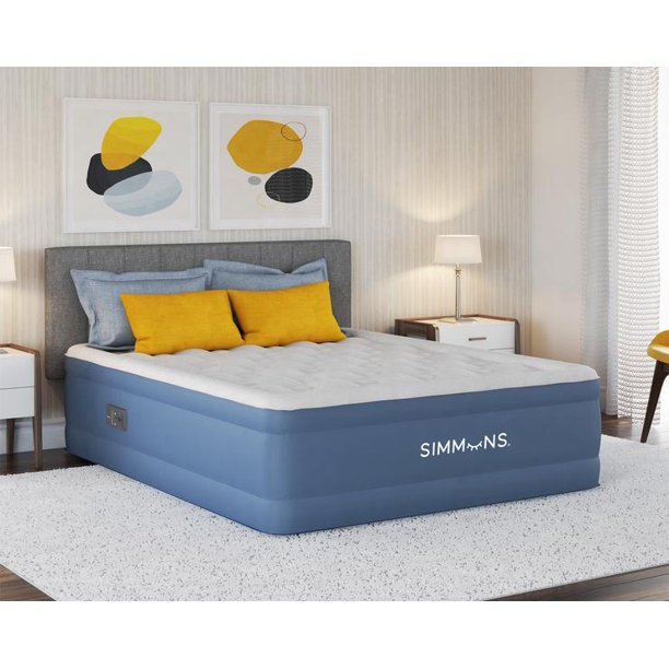 Simmons Rest Aire 17 in Auto Shut-Off Air Mattress, with Built-in Pump, Queen