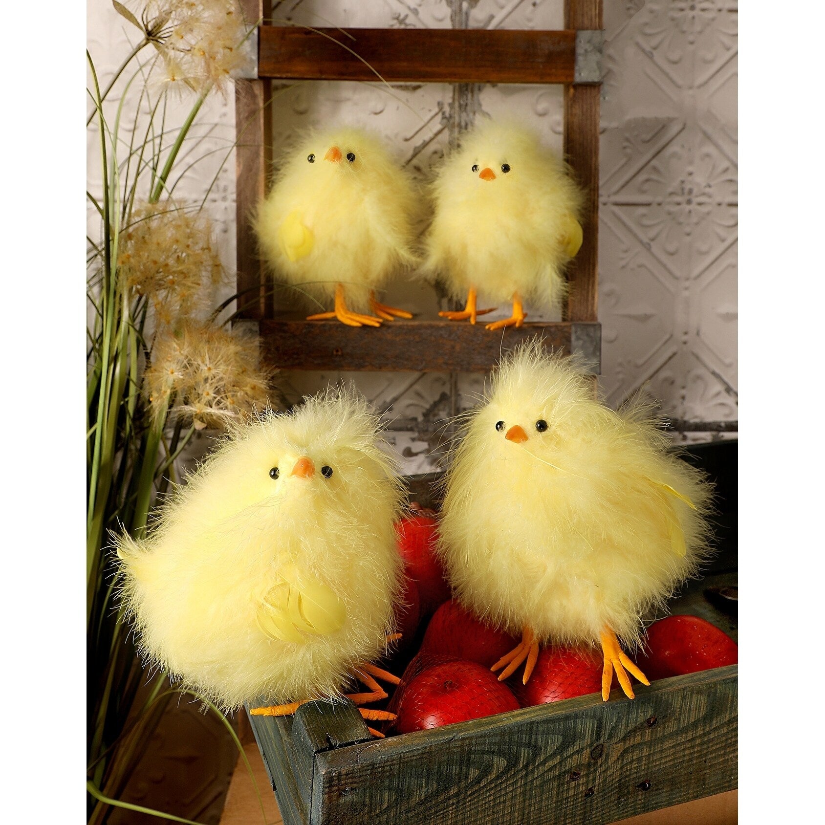 8-Inch Feather Fat Chicks (Set of 4) K7921
