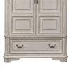 Magnolia Manor Armoire Base  with Antique Brass Knob and Bail Hardware in Antique White Finish (TTR436?)
