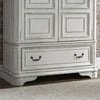 Magnolia Manor Armoire Base  with Antique Brass Knob and Bail Hardware in Antique White Finish (TTR436?)