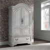 Magnolia Manor Armoire Base  with Antique Brass Knob and Bail Hardware in Antique White Finish (TTR436?)