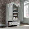 Magnolia Manor Armoire Base  with Antique Brass Knob and Bail Hardware in Antique White Finish (TTR436?)