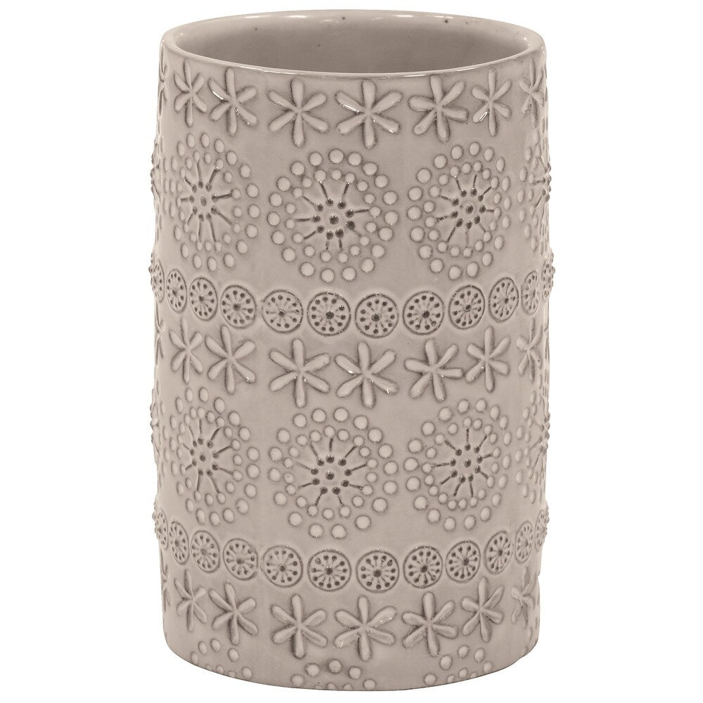 4-Piece Countertop Accessories Set Spirella 3D Relief Beige Porcelain pt1158
