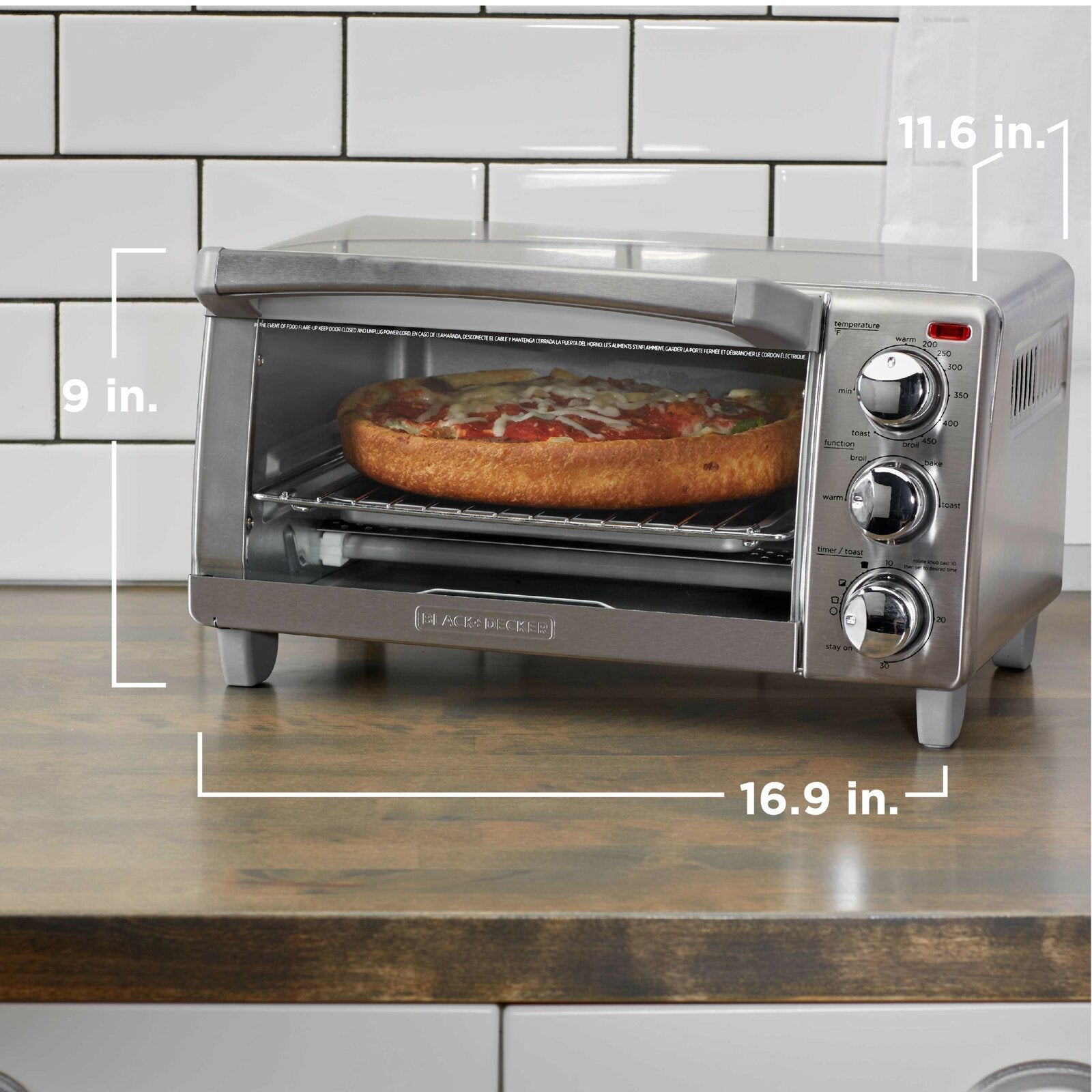 4-Slice Stainless Steel Toaster Oven with Natural Convectio TTR572