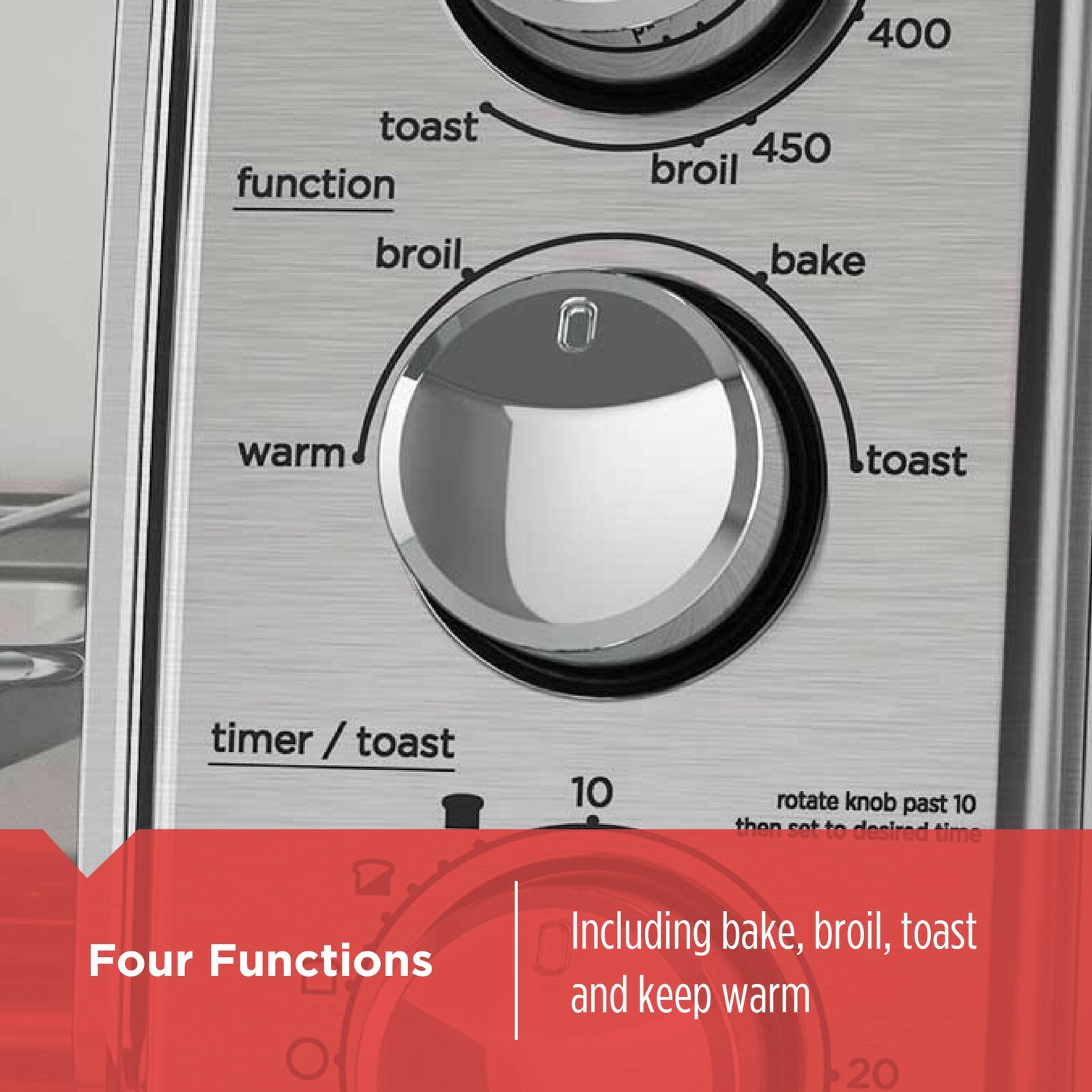 4-Slice Stainless Steel Toaster Oven with Natural Convectio TTR572