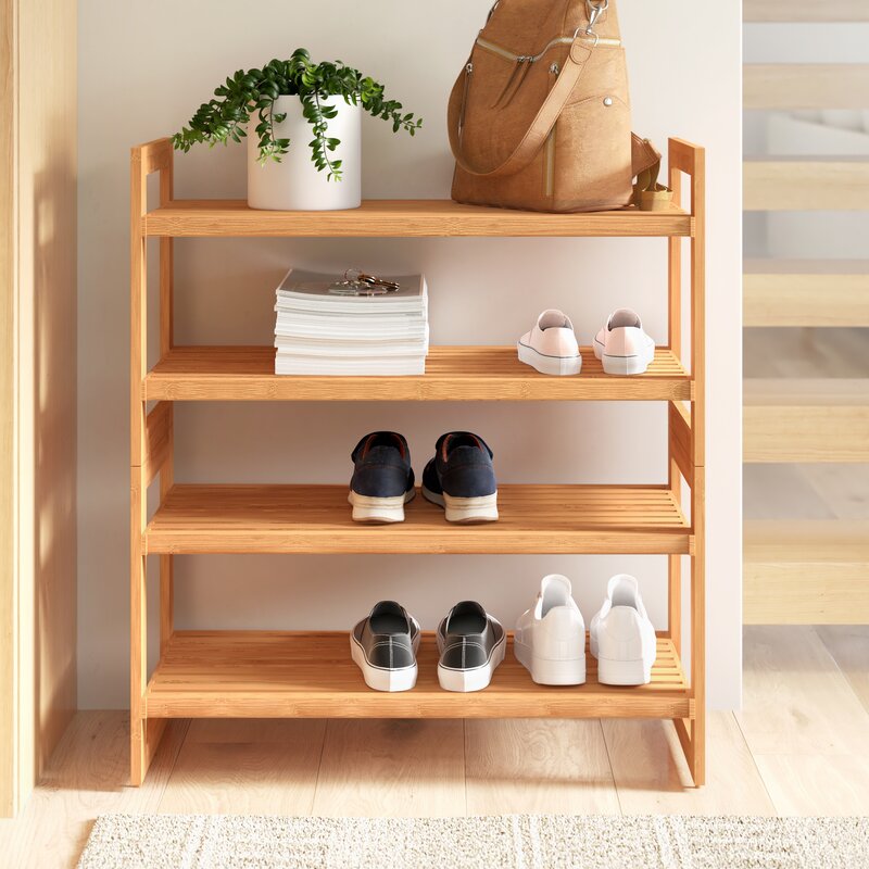 4-Tier 12 Pair Stackable Shoe Rack (Set of 1 only) KB267
