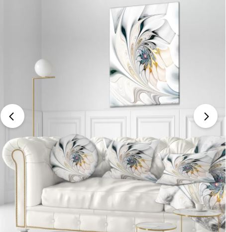 16" x 16" Light Blue/Ivory/Gold Stained Glass Floral Throw Pillow K7692