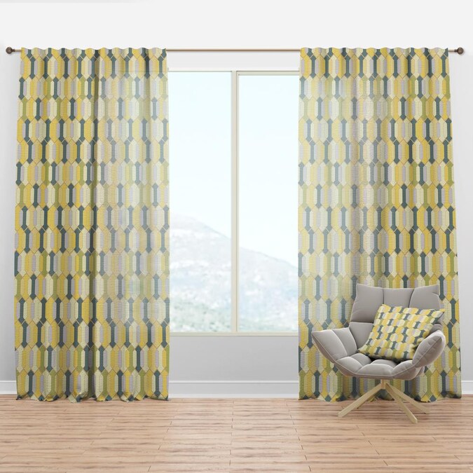 95" Yellow Faux Linen Room Darkening Thermal Lined Rod Pocket SINGLE PANEL