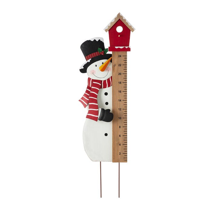 40"H Christmas Snowman Snow Gauge Yard Stake or Wall Decor