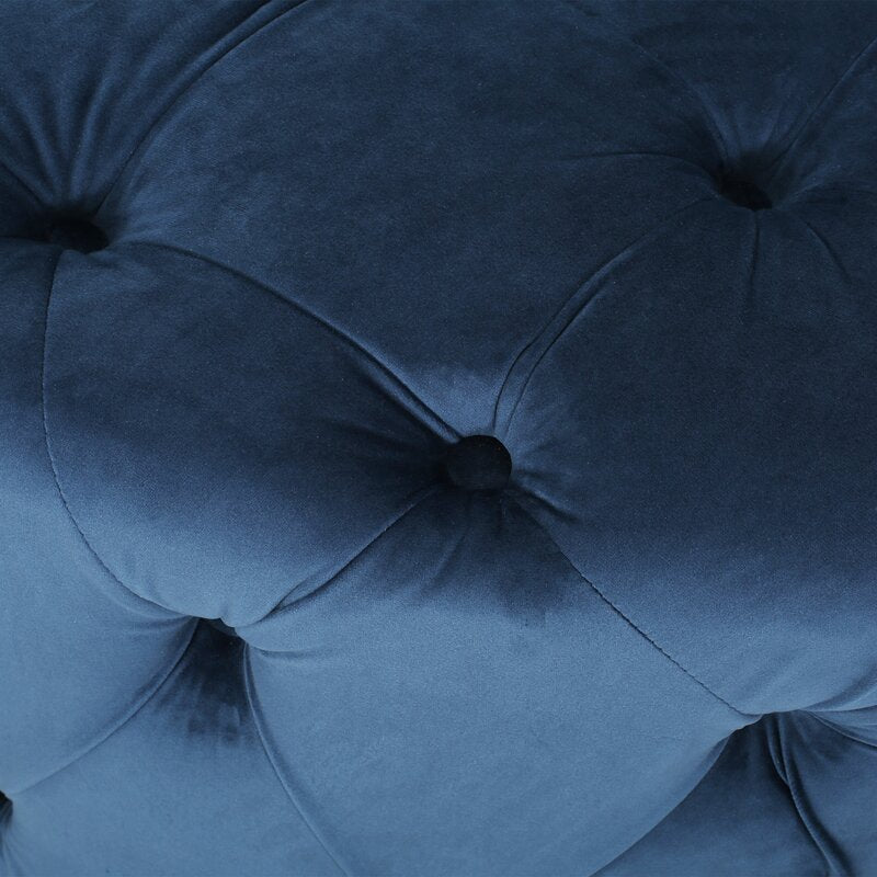 40" Velvet Tufted Round Standard Ottoman EJ507