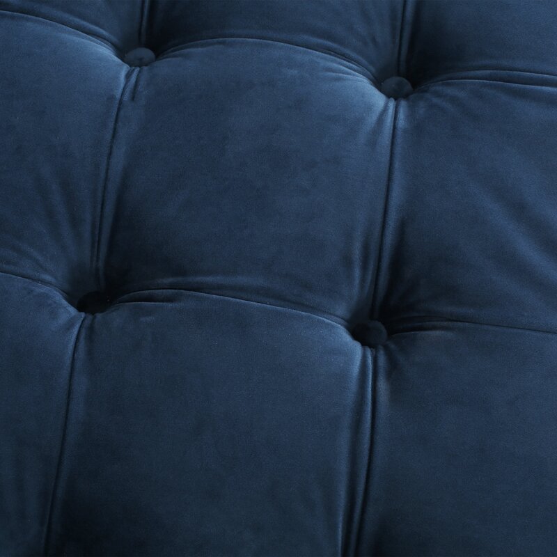 40" Velvet Tufted Round Standard Ottoman EJ507