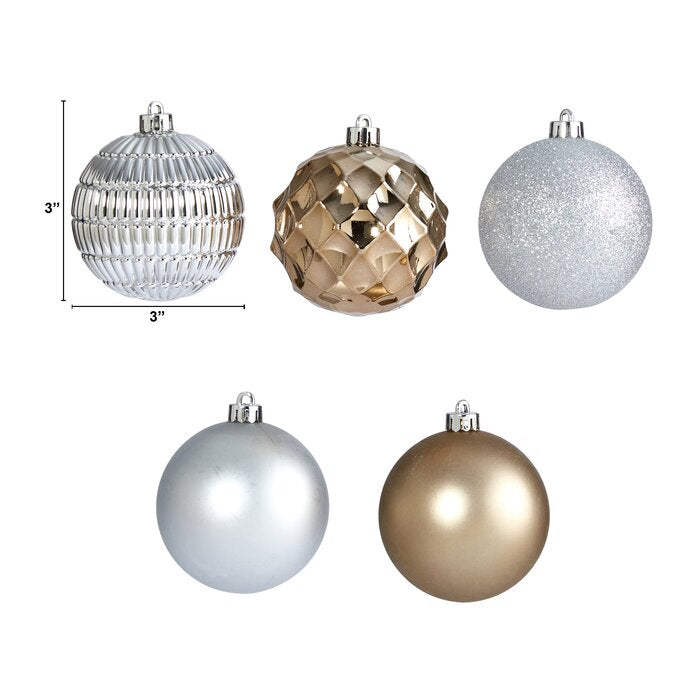 Silver 40 Piece Christmas Tree Ornament Set Ball