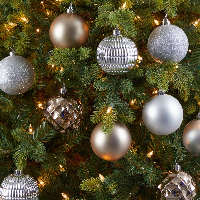 Silver 40 Piece Christmas Tree Ornament Set Ball