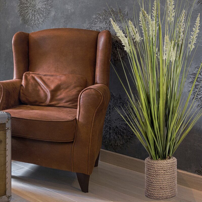 40" Artificial Onion Grass in Decorative Vase
