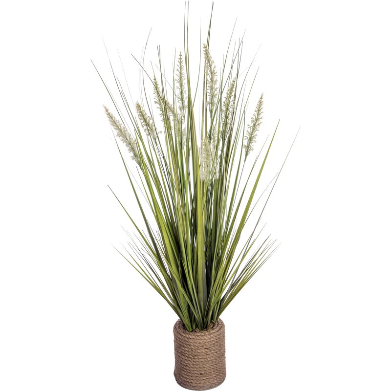 40" Artificial Onion Grass in Decorative Vase