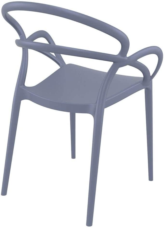 Set of 2 - Mila Dining Arm Chairs, Dark Gray K7191