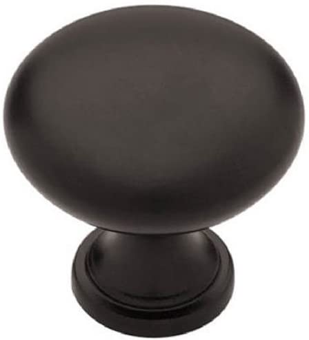 1-1/4-Inch Round Cabinet Hardware Knob, Flat Black, 1 pack, Packaging May Vary, set of 10