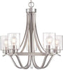 Westinghouse Lighting 6576900 Barnwell Five-Light Indoor Chandelier, Antique Ash and Brushed Nickel Finish with Clear Seeded Glass