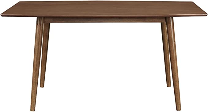 6 Person Mid Century Modern Wood Hairpin Rectangle Dining Room Kitchen Table Set Dining Chairs, 60 Inch, Brown