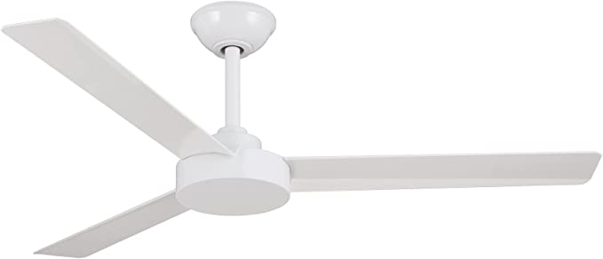 52 Inch Ceiling Fan 3 Blades in Flat White Finish