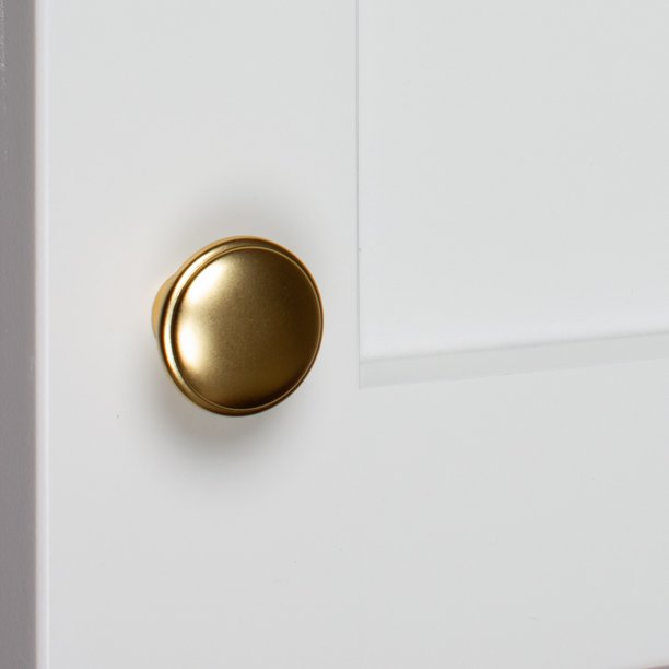 1.125 in. Round Ring Classic Cabinet Knobs, Brass Gold, Pack of 10