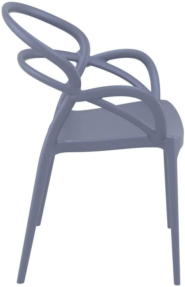 Set of 2 - Mila Dining Arm Chairs, Dark Gray K7191