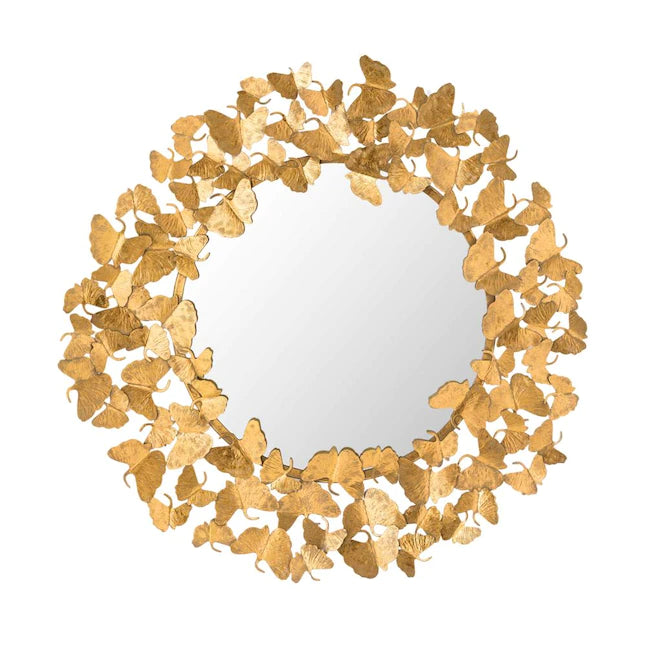 36.3-in W x 36.3-in H Irregular Gold Framed Wall Mirror
