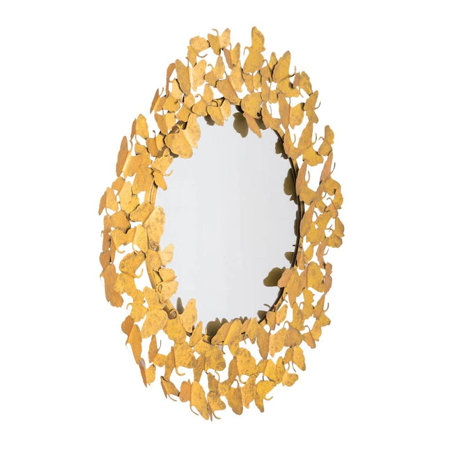 36.3-in W x 36.3-in H Irregular Gold Framed Wall Mirror