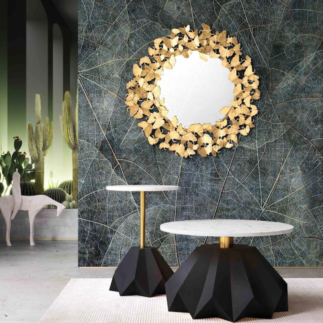 36.3-in W x 36.3-in H Irregular Gold Framed Wall Mirror