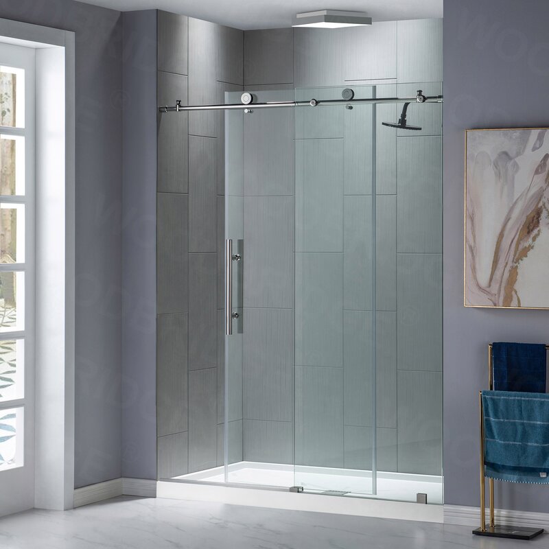 44" W x 76" H Single Sliding Frameless Shower Door TTR224