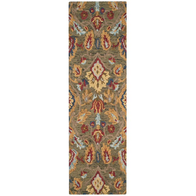 Blossom Fiorello 2 x 10 Wool Green Indoor Floral/Botanical Bohemian/Eclectic Runner