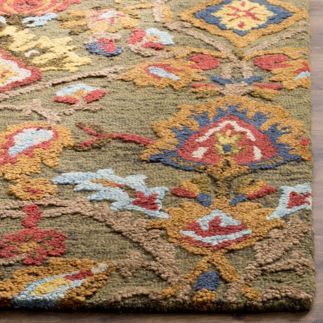 Blossom Fiorello 2 x 10 Wool Green Indoor Floral/Botanical Bohemian/Eclectic Runner